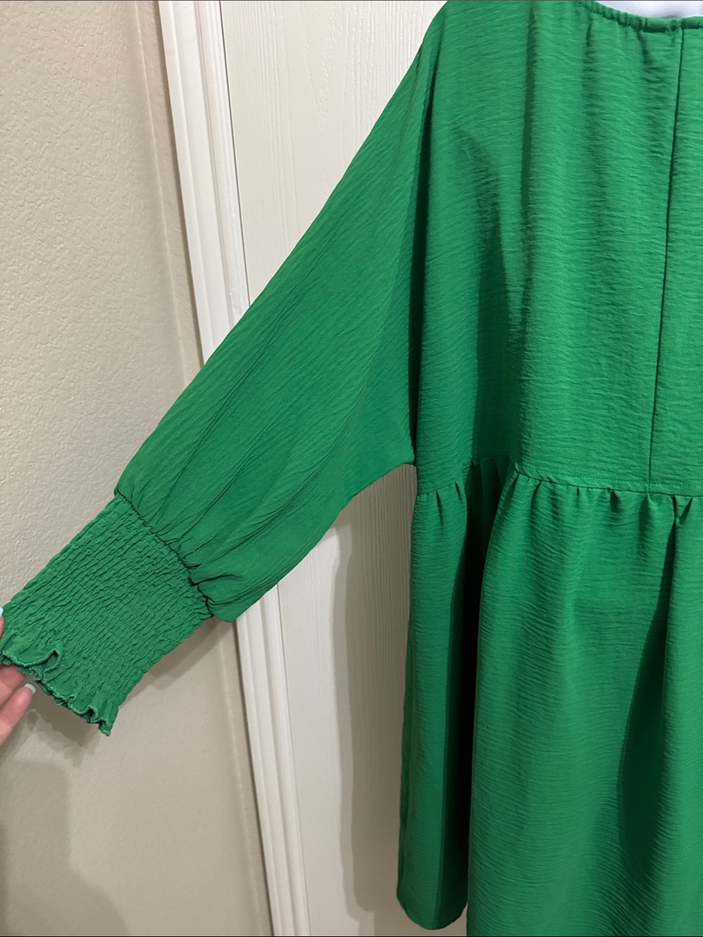 Dokotoo Tunic Dress Flowy Soft Babydoll Empire Waist Crew Neck Smocked Cuff XL - Picture 7 of 10